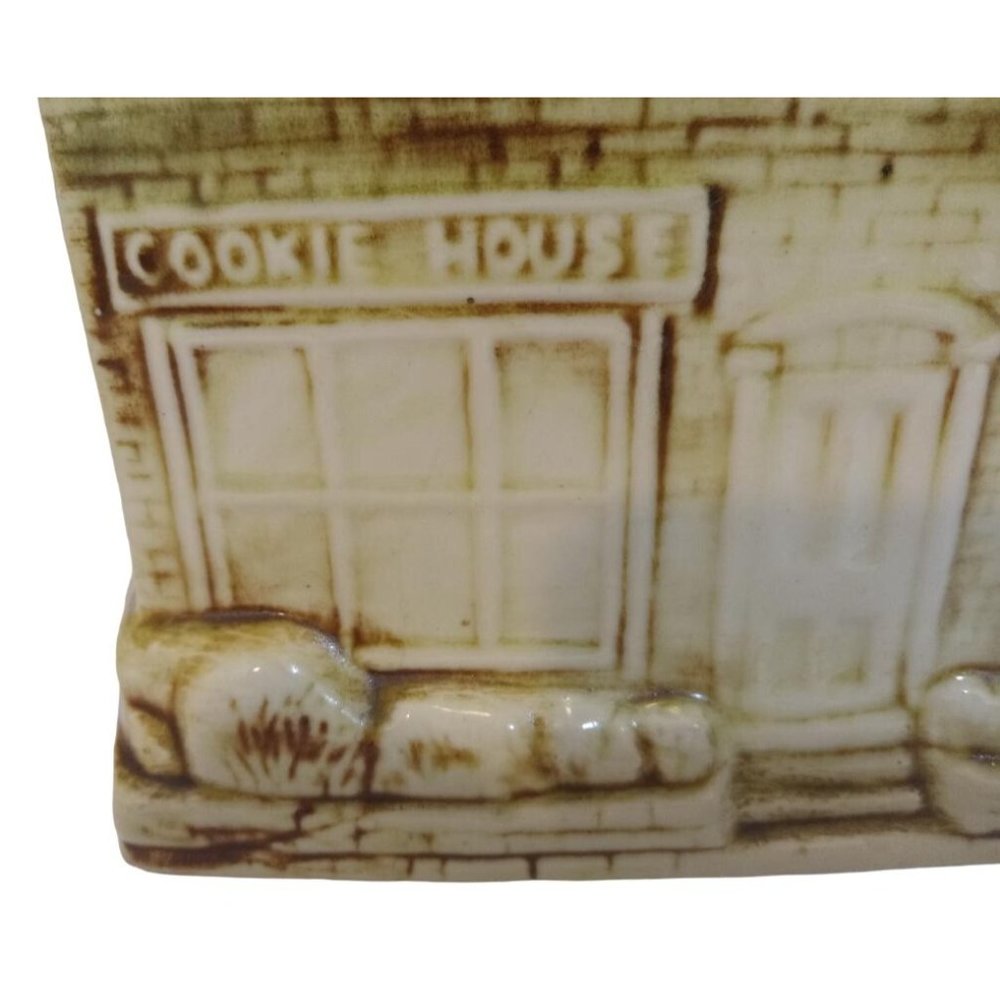 McCoy Cookie House Jar American Pottery Vintage 1950s Split House Green Roof - Picture 3 of 8